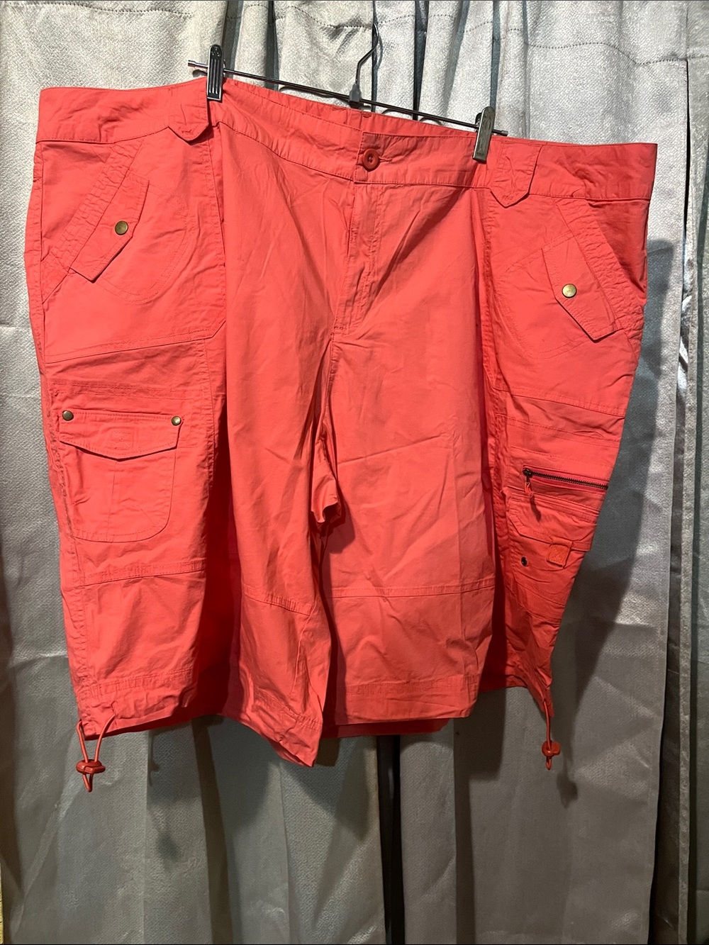 Roaman's Coral Cargo Shorts with Utility Pockets